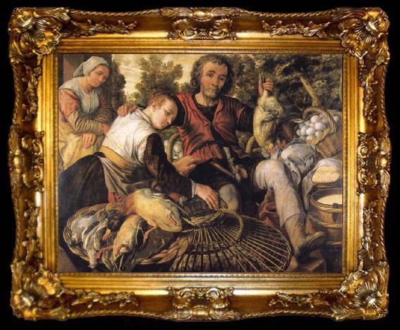 framed  Joachim Beuckelaer Peasants at market, ta009-2